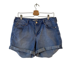 Refuge Women's Rolled Cuffed Hem Blue Denim Jean Shorts